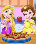 Baby Rachel and Ella Cooking Pizza