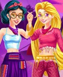 Cartoon Princesses Hippie Fashion