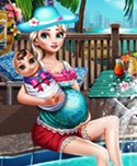 Pregnant Eliza Pool Fun