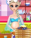 Pregnant Ellie Cooking Pancakes