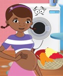 Pregnant Doc McStuffins Ironing Clothes